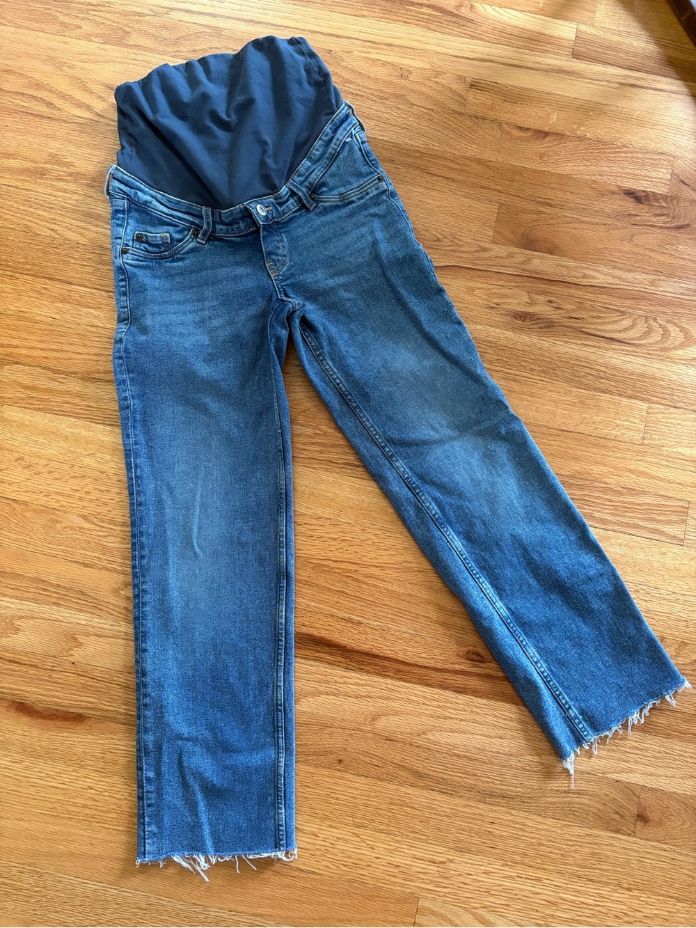Maternity Straight-Leg Jeans with Stretch Panel, XS